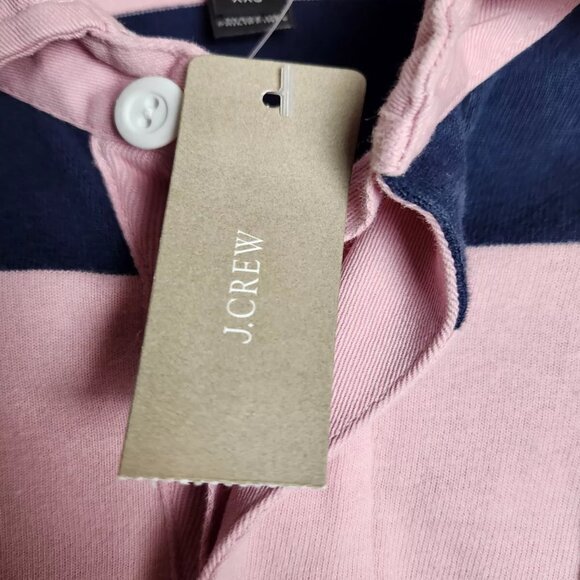 J Crew Always Rugby Dress NWT Women XXS Pink Navy Striped Long Sleeve J0518 - Picture 4 of 6